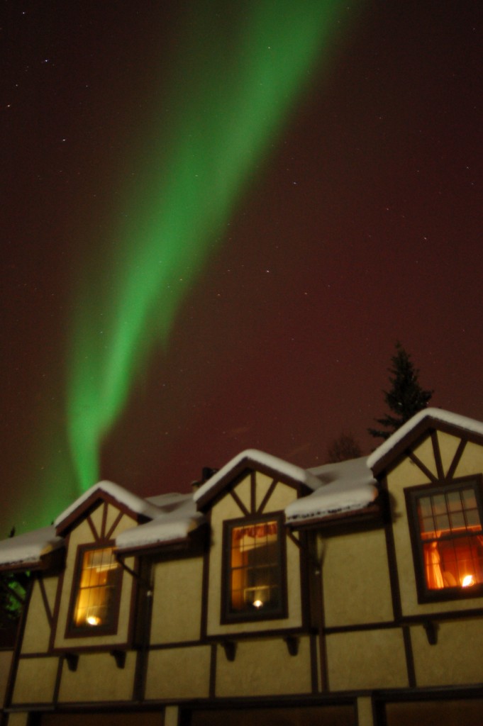Northern Lights over the gables